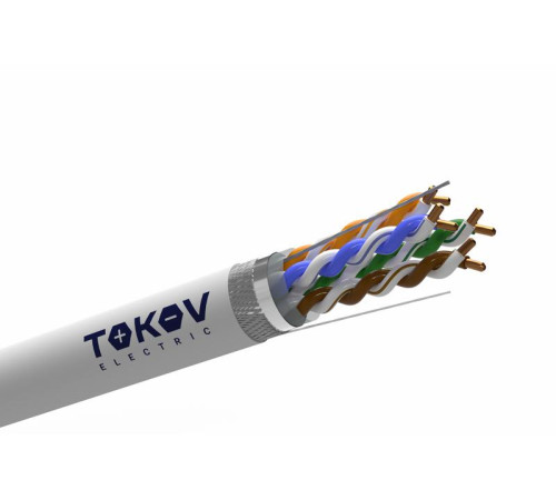 Кабель витая пара SF/UTP 4х2х24AWG (0.52мм) кат.5E PVC Fluke tested (м) TOKOV PRO TKP-C06-SF/UTP-42-5E-305