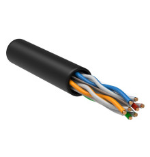 Кабель витая пара U/UTP кат.6 4х2х23AWG solid LSZH черн. (305м) (м) ITK LC3-C604-129