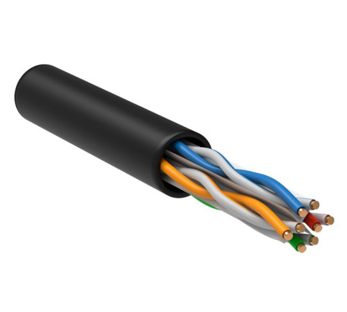 Кабель витая пара U/UTP кат.6 4х2х23AWG solid LSZH черн. (305м) (м) ITK LC3-C604-129