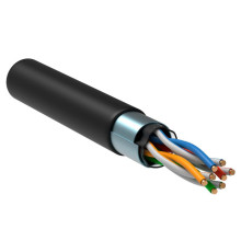 Кабель витая пара F/UTP кат.5E 4х2х24AWG solid LSZH черн. (305м) (м) ITK LC3-C5E04-329