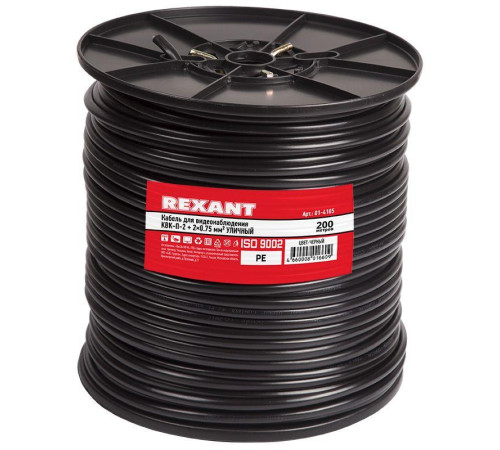Кабель КВК-П-2+2х0.75 200м Ч (м) REXANT 01-4105