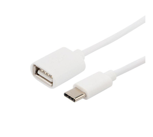 Кабель OTG Type C на USB/2.4A/PVC/white/1m/Rexant 18-1180