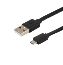 Кабель USB универс. microUSB шнур плоский 1м черн. Rexant 18-4270