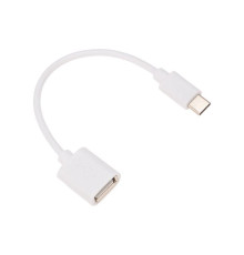 Кабель OTG Type C на USB/2.4A/PVC/white/1m/Rexant 18-1180