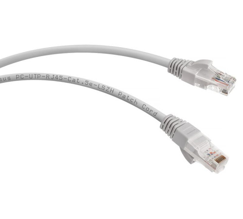 Патч-корд кат.5E U/UTP неэкранир. 2хRJ45/8p8c LSZH PC-UTP-RJ45-Cat.5e-1.5m-LSZH 1.5м сер. Cabeus 8864c