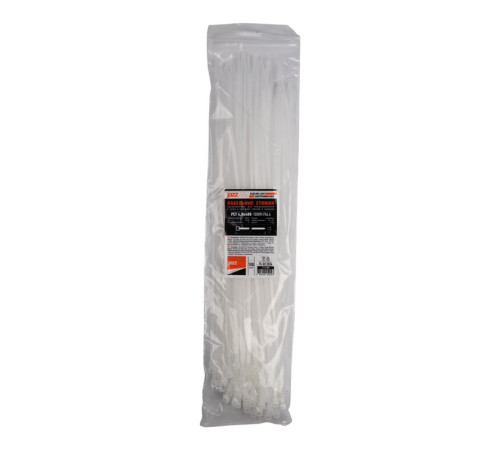 Хомут кабельный PCT 4.8х400-100WH 4.8х400 PA6.6 бел.(уп.100шт) JazzWay 5054097