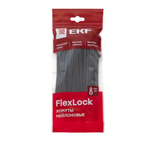 Хомут P6.6 4.6х160 FlexLock стандартный черн. (уп.100шт) PROxima EKF plc-fl-ctsb-4.6x160
