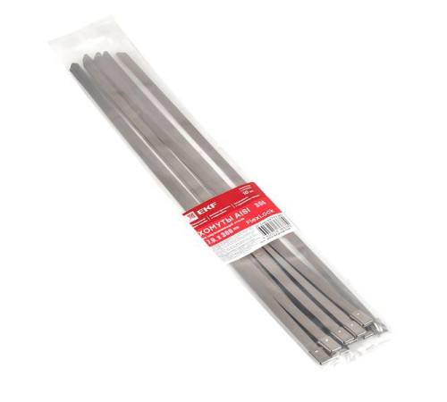 Хомут AISI 304  7.9х360 нерж. сталь FlexLock (уп.10шт) PROxima EKF plc-fl-tss-304-7.9x360-r