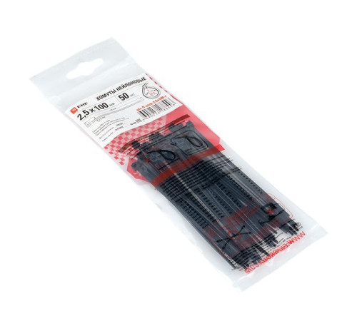 Хомут P6.6 2.5x100 FlexLock стандартный черн. (уп.50шт) PROxima EKF plc-fl-ctsb-2.5x100-r