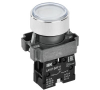 Кнопка LA167-BAF11 d22мм 1з бел. IEK BBT20-BAF11-1-22-67-K01