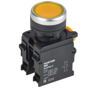 Кнопка d22мм 1НО+1НЗ MASTER желт. IEK MI-BT60-11-3-22-K05