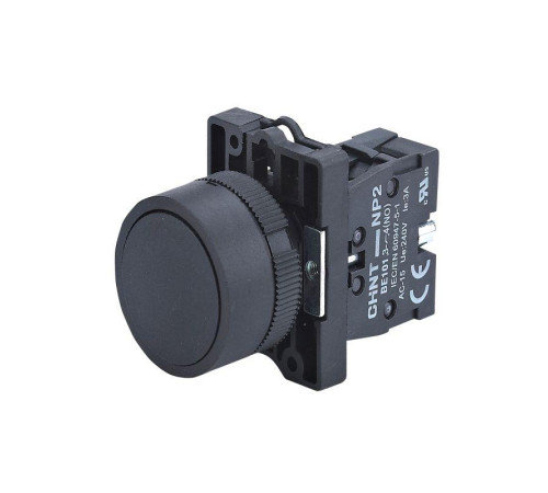 Кнопка управления NP2-EA25 без подсветки 1НО+1НЗ IP40 (R) черн. CHINT 574090