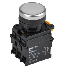 Кнопка d22мм 1НО+1НЗ MASTER с подсветкой бел. IEK MI-BT60-11D-3-12-K01