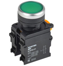 Кнопка d22мм 1НО+1НЗ MASTER с фиксацией зел. IEK MI-BT60-11T-3-21-K06
