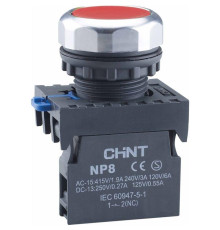 Кнопка управления NP8-01BND/4 подствет. самовозв. AC110-230В(LED) 1НЗ IP65 (R) красн. CHINT 667580