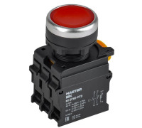 Кнопка d22мм 1НО+1НЗ MASTER с подсветкой и фиксацией красн. IEK MI-BT60-11TD-3-11-K04
