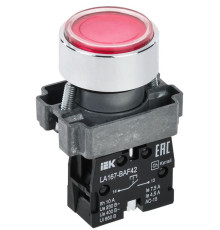 Кнопка LA167-BAF42 d22мм 1р красн. IEK BBT20-BAF42-2-22-67-K04