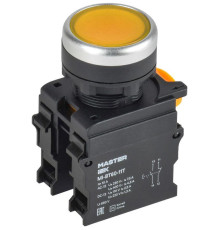 Кнопка d22мм 1НО+1НЗ MASTER с фиксацией желт. IEK MI-BT60-11T-3-21-K05