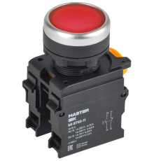 Кнопка d22мм 1НО+1НЗ MASTER красн. IEK MI-BT60-11-3-22-K04