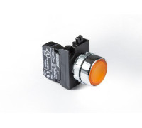 Кнопка нажимная круглая CM100DS (1НО) желт. EMAS CM100DS