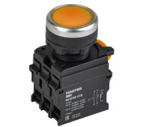 Кнопка d22мм 1НО+1НЗ MASTER с подсветкой и фиксацией желт. IEK MI-BT60-11TD-3-11-K05