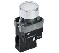 Кнопка LA167-BWF3171 d22мм RC 1з с подсветкой бел. IEK BBT20-BWF3171-1-12-67-K01
