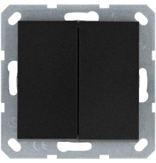 Кнопка 2-кл. 10А IP20 с переключающим контактом механизм антрацит Jasmart G3020B