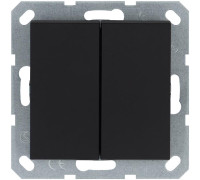 Кнопка 2-кл. 10А IP20 с переключающим контактом механизм черн. матов. soft touch Jasmart G3020PB