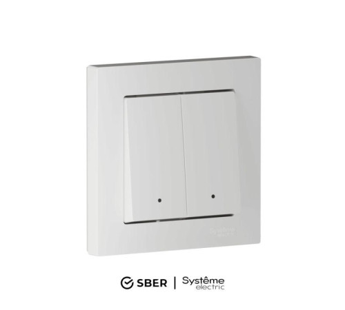 Выключатель 2-кл. AtlasDesign Smart 10А (сх. 5) L+N с подсветкой Zigbee механизм бел. SE ATN000153Z