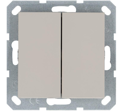 Кнопка 2-кл. 10А IP20 с переключающим контактом механизм тауп Jasmart G3020T