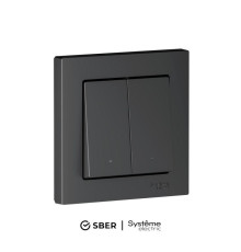 Выключатель 2-кл. AtlasDesign Smart 10А (сх. 5) L+N с подсветкой Zigbee механизм карбон SE ATN001053Z