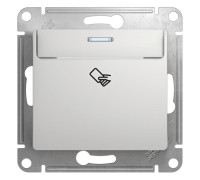 Выключатель карточный 1-кл. 1мод. СП Glossa 10А IP20 (сх. 6) механизм алюм. SE GSL000369
