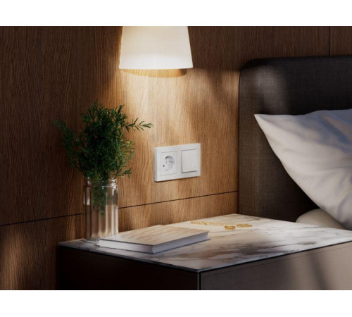 Выключатель 2-кл. AtlasDesign Smart 10А (сх. 5) L+N с подсветкой Zigbee механизм бел. SE ATN000153Z
