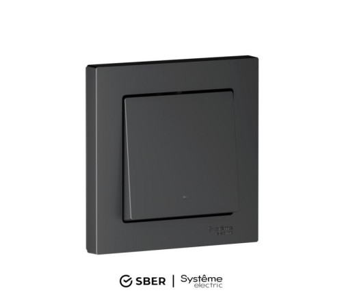 Выключатель 1-кл. AtlasDesign Smart 10А (сх. 1) L+N с подсветкой Zigbee механизм карбон SE ATN001013Z