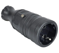 Розетка переносная OMEGA РБп14-1-0м IP20 черн. IEK OM-KR20-16-20-P1-00-K02