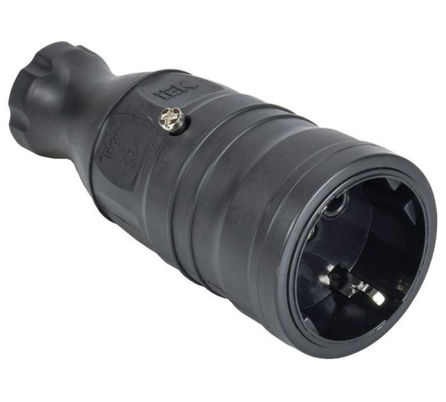 Розетка переносная OMEGA РБп14-1-0м IP20 черн. IEK OM-KR20-16-20-P1-00-K02