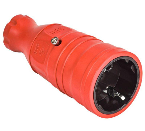 Розетка переносная OMEGA РБп14-1-0м IP20 красн. IEK OM-KR20-16-20-P1-00-K04