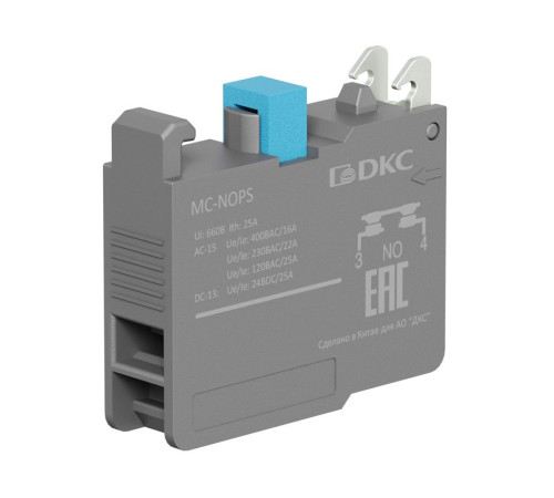 Блок контактный с клеммными зажимами под винт нормально-открытый DKC MC-NOPS