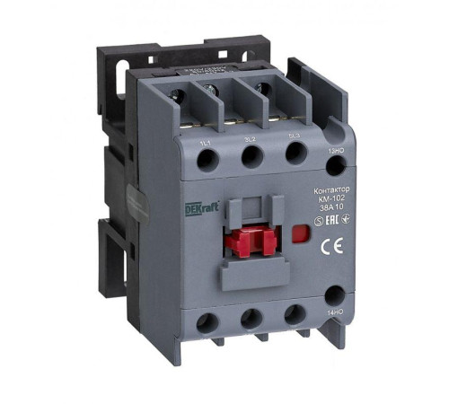 Контактор 38А 230В AC АС3 АС4 1НО+1НЗ КМ-102 DEKraft 21934DEK