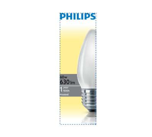 Лампа накаливания Stan 60Вт E27 230В B35 FR 1CT/10X10F Philips 921501644214