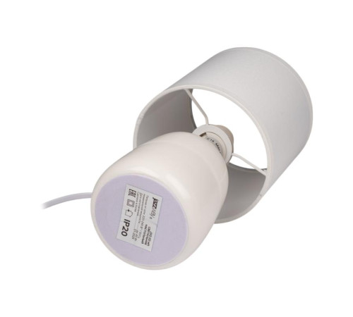 Светильник настольный JH2-02-wh E14 IP20 130х130х255мм керамика; ткань; PVC-пластик бел. JazzWay 5062313