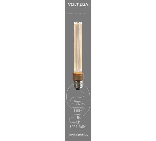 Лампа светодиодная филаментная Loft 271 T30 4Вт 1800К E27 DIM Voltega 8570