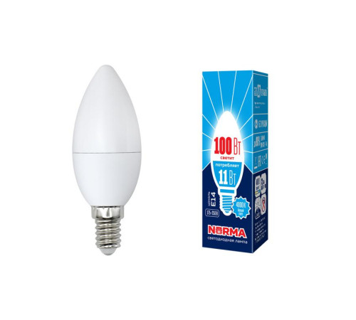 Лампа светодиодная LED-C37-11W/NW/E14/FR/NR Norma 11Вт матовая E14 (упак. картон) Volpe UL-00003811