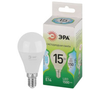 Лампа светодиодная GREEN LINE P45-15W-840-E14 GL 15Вт шар 4000К яркий свет бел. E14 Эра Б0067045