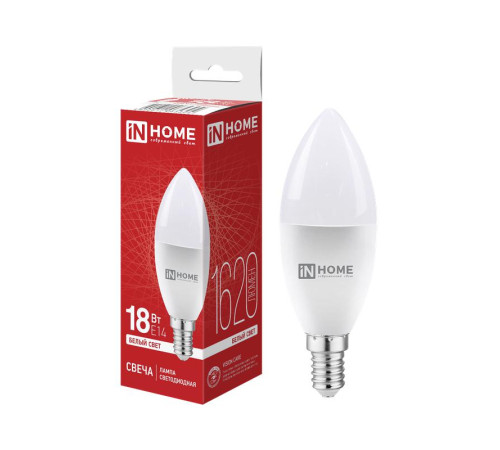 Лампа светодиодная LED-СВЕЧА-VC 18Вт свеча 4000К E14 1620лм 230В IN HOME 4690612065304