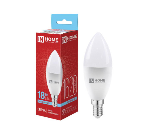 Лампа светодиодная LED-СВЕЧА-VC 18Вт свеча 6500К E14 1620лм 230В IN HOME 4690612065311
