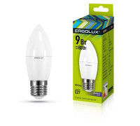 Лампа светодиодная LED-C35-9W-E27-6К Свеча 9Вт E27 6500К 172-265В Ergolux 13172