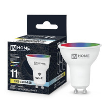 Лампа светодиодная LED-JCDRC-RGBW-SMART 11Вт 3000-6500К GU10 990лм 230В димм. IN HOME 4690612050072