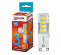 Лампа светодиодная LED-JCD-VC 3Вт капсульная 4000К нейтр. бел. G9 260лм 230В IN HOME 4690612019864