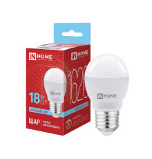 Лампа светодиодная LED-ШАР-VC 18Вт шар 6500К E27 1620лм 230В IN HOME 4690612065359